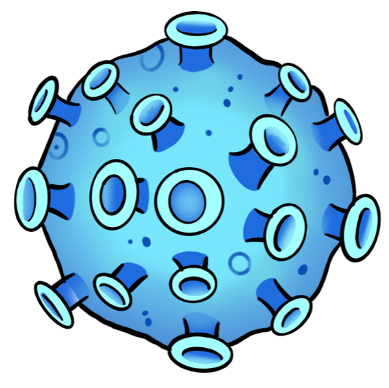 Picture of an artist's conception of the novel Coronavirus.