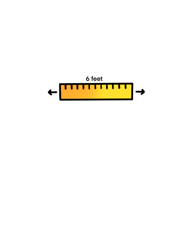 Image of a ruler showing a 6-foot distance